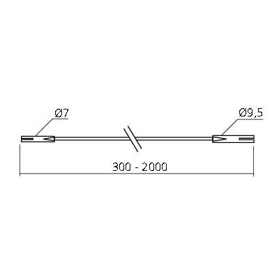 Fil de raccordement 230V longueur 300 ou 2000 mm