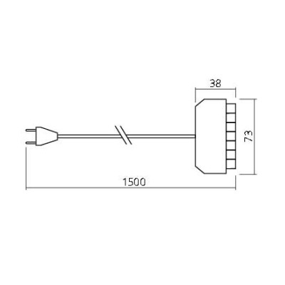 Fil d'alimentation 6 spots, longueur 1500 mm