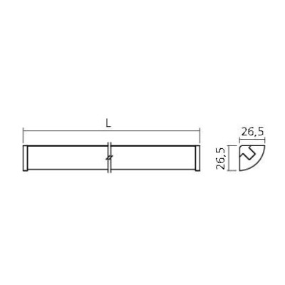 Réglette LED d'angle en applique avec interrupteur ANGUS