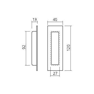 Poignée de meuble cuvette inox brossé LIVING