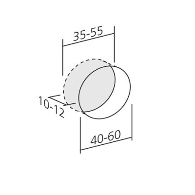 Poignée de meuble look inox ronde à encastrer