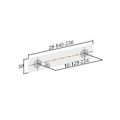 Poignée de meuble alu brossé FALL de FURNIPART